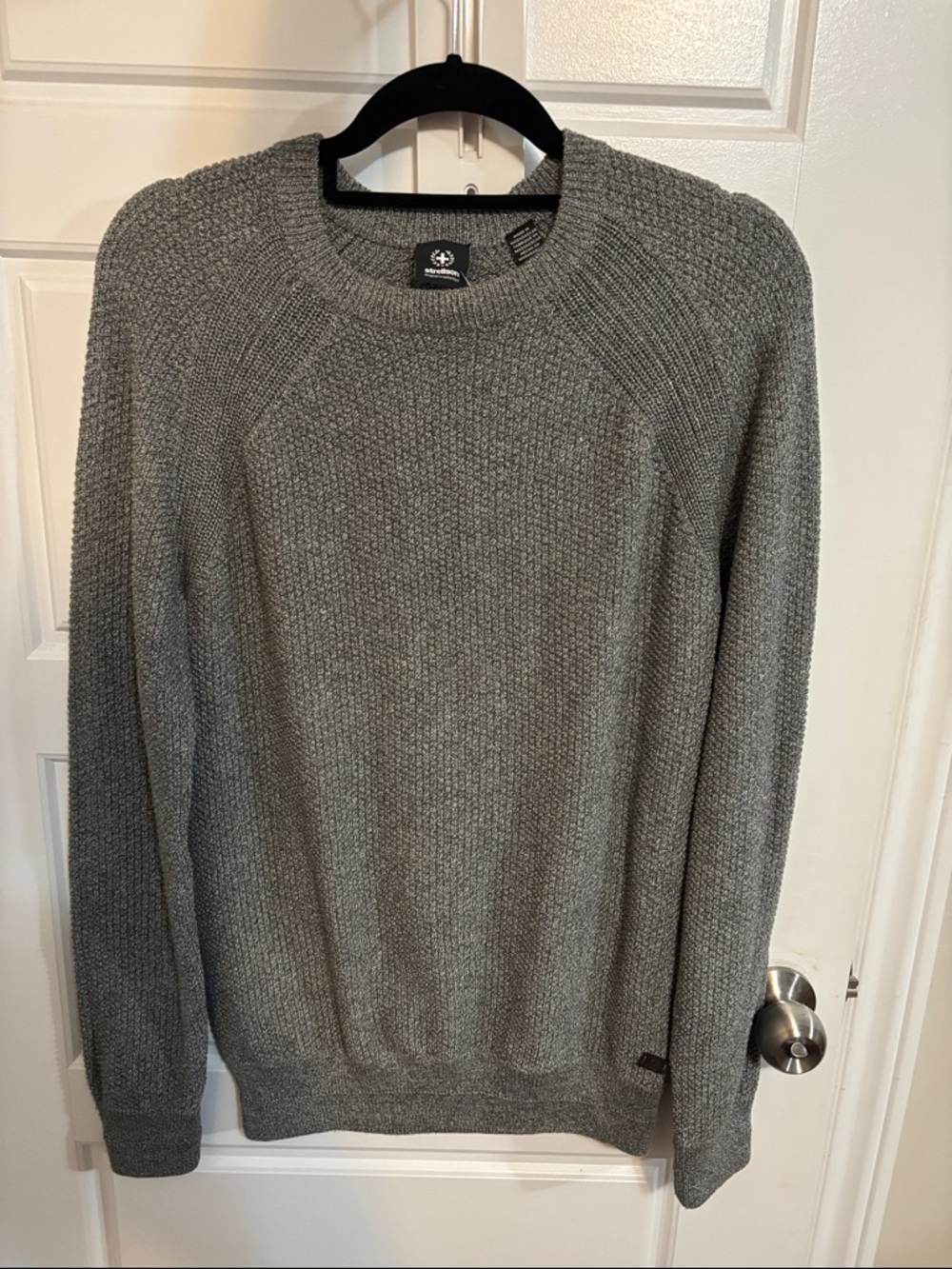 Strellson Men's Heather Gray Textured Crewneck Sweater